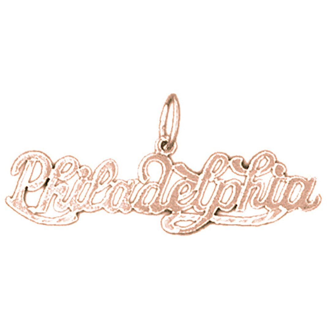 14K or 18K Gold Philadelphia Pendant
