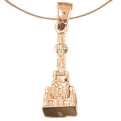 10K, 14K or 18K Gold 3D Buddhist Shrine Pendant