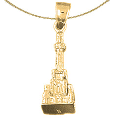 10K, 14K or 18K Gold 3D Buddhist Shrine Pendant