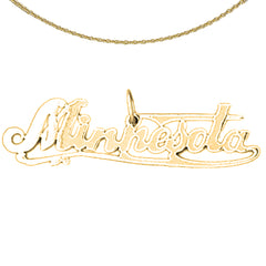 14K or 18K Gold Minnesota Pendant
