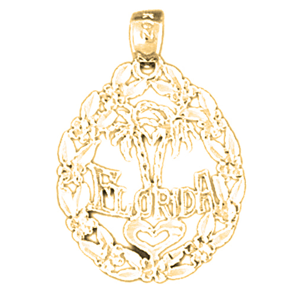 14K or 18K Gold Florida Pendant