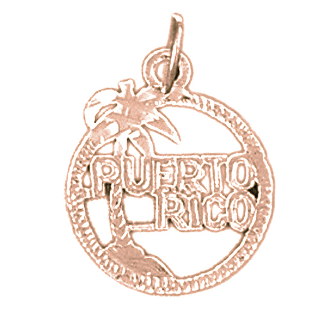 14K or 18K Gold Puerto Rico Pendant