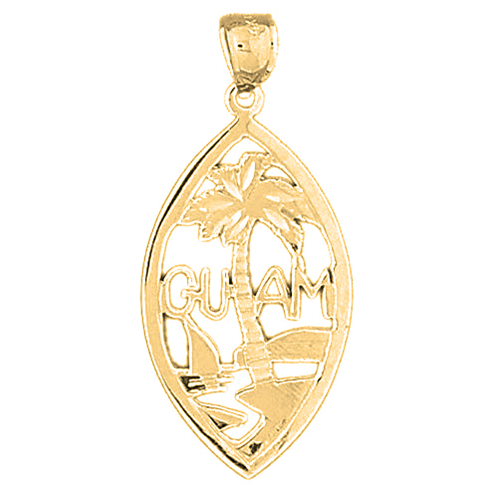 10K, 14K or 18K Gold Guam Pendant