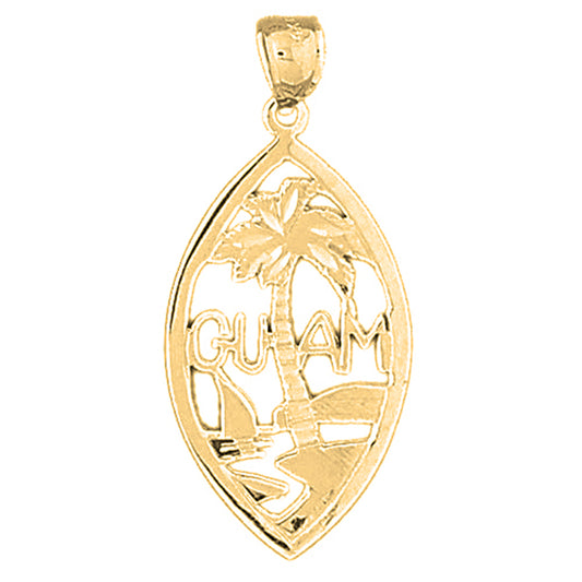 10K, 14K or 18K Gold Guam Pendant