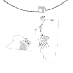 14K oder 18K Gold Anhänger mit dem Staat New York