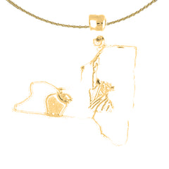 14K oder 18K Gold Anhänger mit dem Staat New York