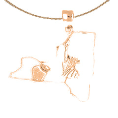 14K oder 18K Gold Anhänger mit dem Staat New York