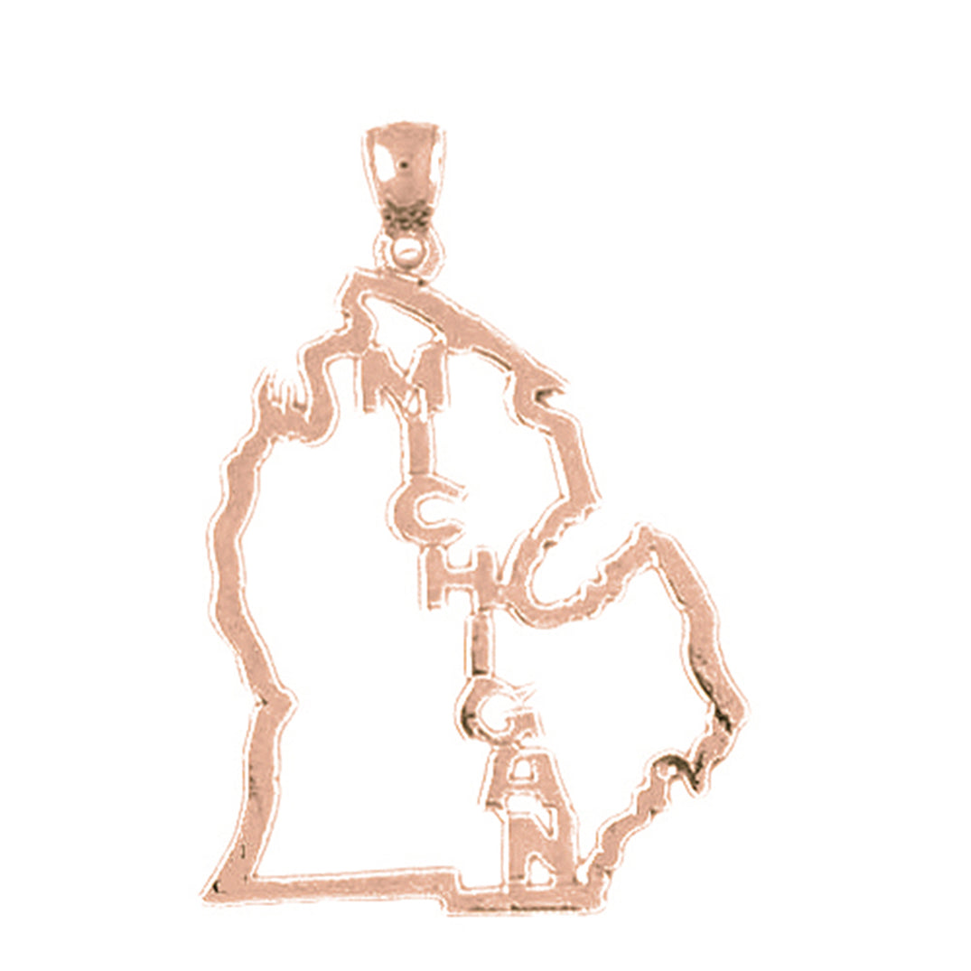 14K or 18K Gold Michigan State Pendant