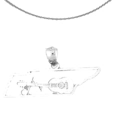 Colgante del estado de Tennessee de oro de 14 quilates o 18 quilates