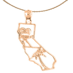 14K oder 18K Gold Anhänger mit dem Staat Kalifornien