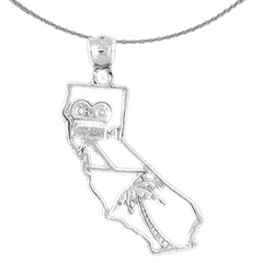 14K oder 18K Gold Anhänger mit dem Staat Kalifornien