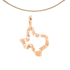 14K oder 18K Gold Texas State Anhänger