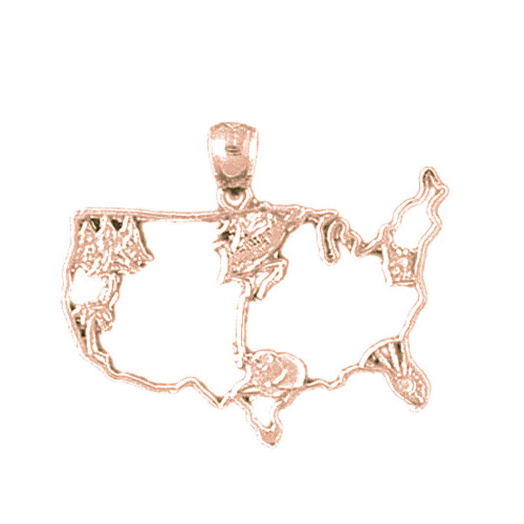 14K or 18K Gold United States of America Pendant