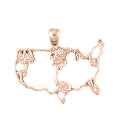 14K or 18K Gold United States of America Pendant