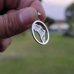 10K, 14K or 18K Gold Africa Pendant