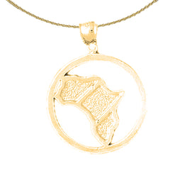 10K, 14K or 18K Gold Africa Pendant