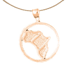 10K, 14K or 18K Gold Africa Pendant
