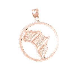 10K, 14K or 18K Gold Africa Pendant