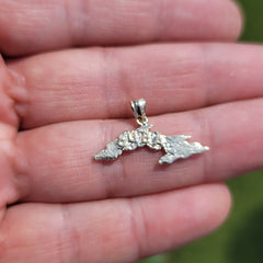 14K or 18K Gold Cuba Pendant