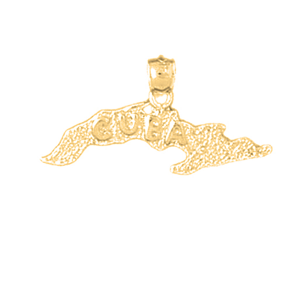 14K or 18K Gold Cuba Pendant