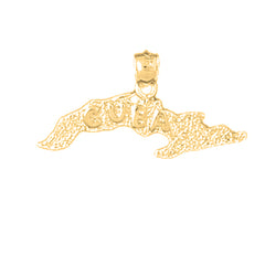 14K or 18K Gold Cuba Pendant