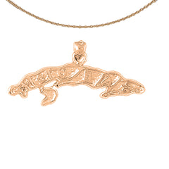 10K, 14K or 18K Gold Cuba Pendant