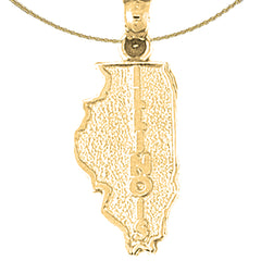 10K, 14K or 18K Gold Illinois Pendant