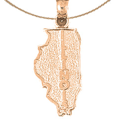 10K, 14K or 18K Gold Illinois Pendant