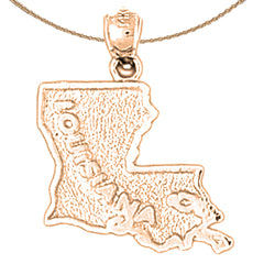 14K or 18K Gold Louisiana Pendant