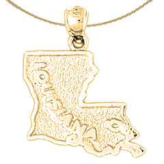 14K or 18K Gold Louisiana Pendant