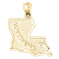 14K or 18K Gold Louisiana Pendant