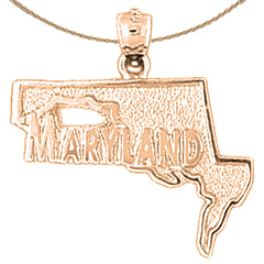 10K, 14K or 18K Gold Maryland Pendant