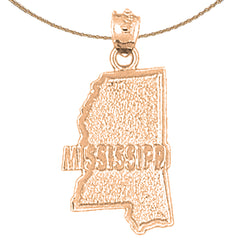 Colgante Mississippi de oro de 14 quilates o 18 quilates