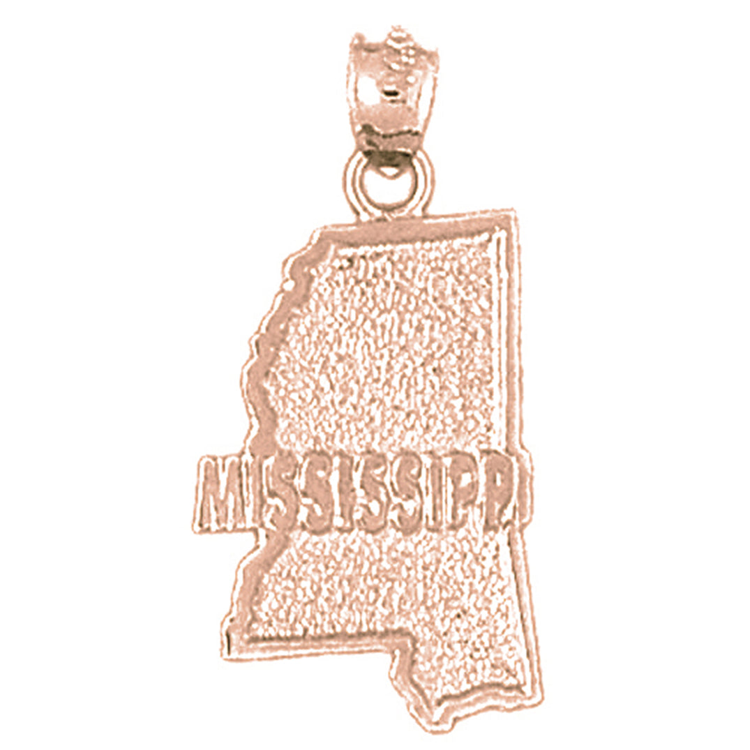 14K or 18K Gold Mississippi Pendant