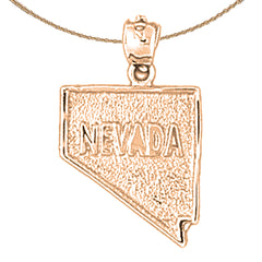 14K or 18K Gold Nevada Pendant