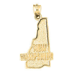 10K, 14K or 18K Gold New Hampshire Pendant