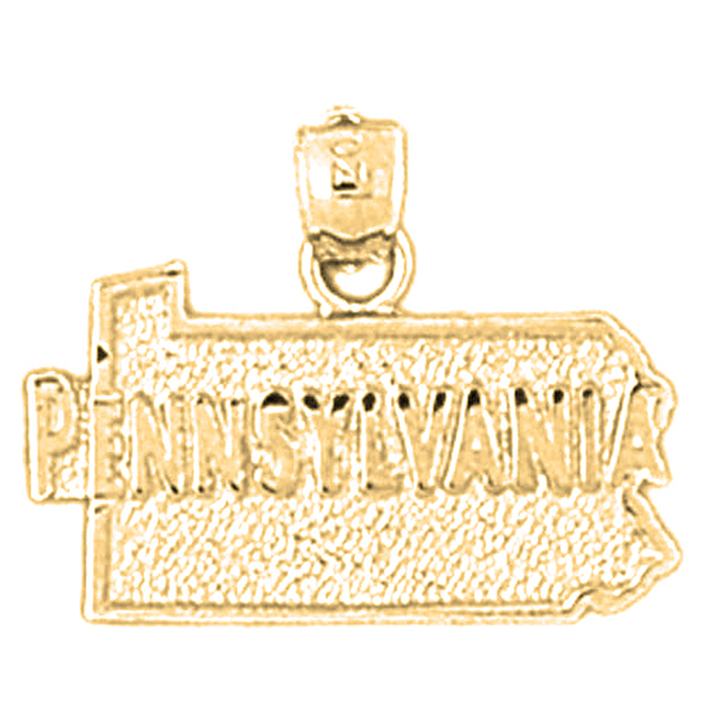 10K, 14K or 18K Gold Pennsylvania Pendant