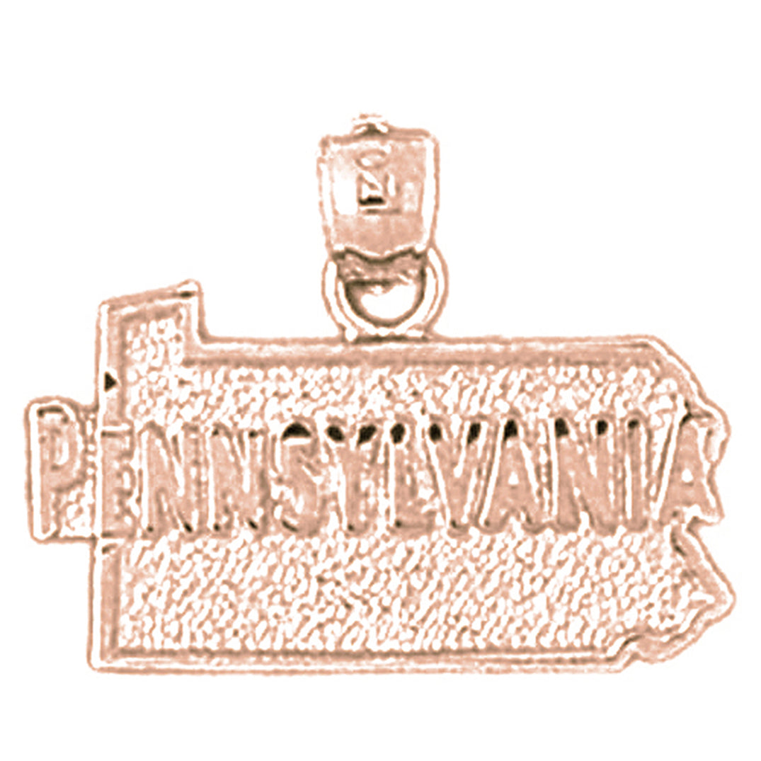 10K, 14K or 18K Gold Pennsylvania Pendant