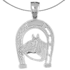 10K, 14K or 18K Gold Horseshoe With Horse Pendant
