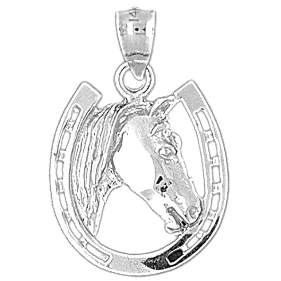 10K, 14K or 18K Gold Horseshoe With Horse Pendant
