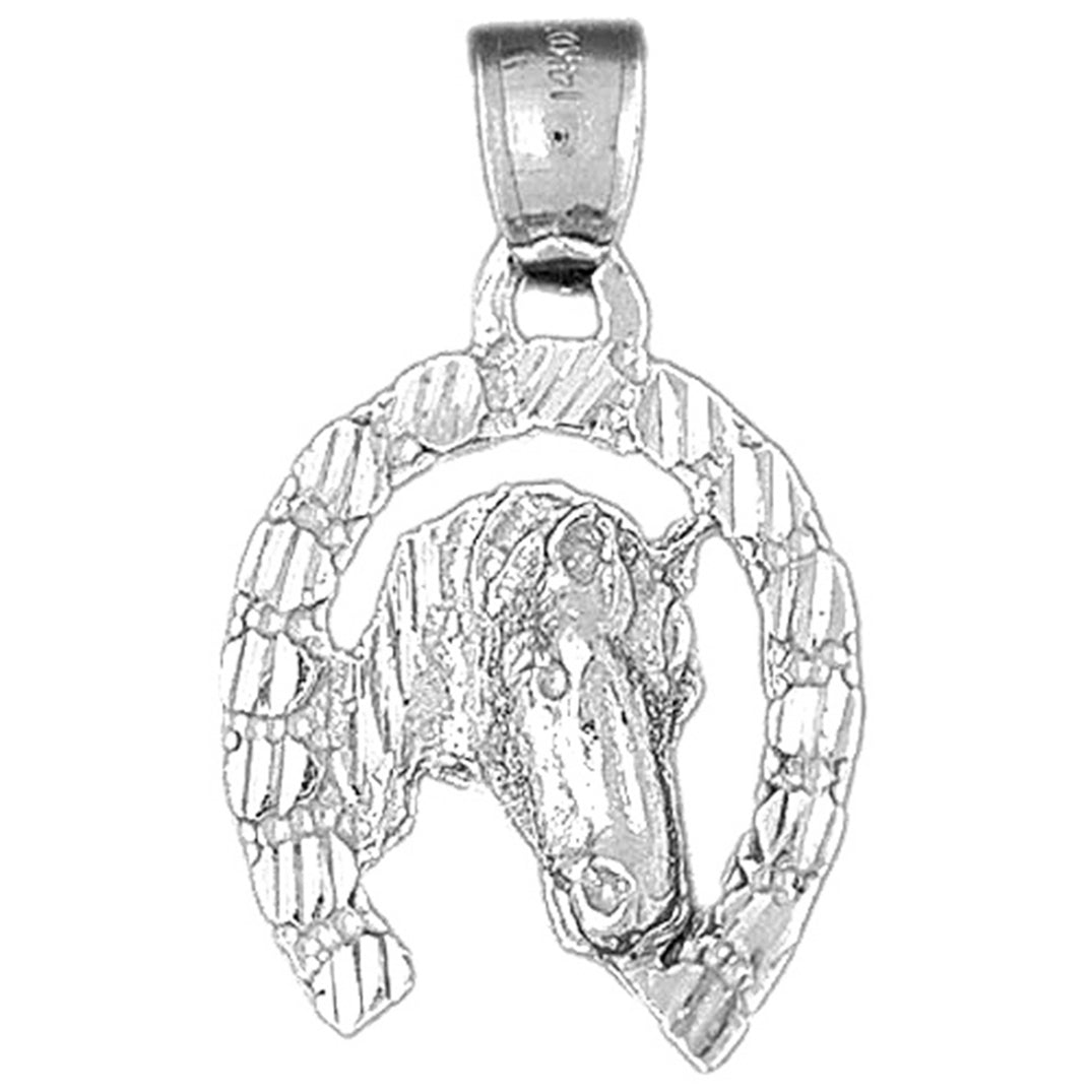 10K, 14K or 18K Gold Horseshoe With Horse Pendant