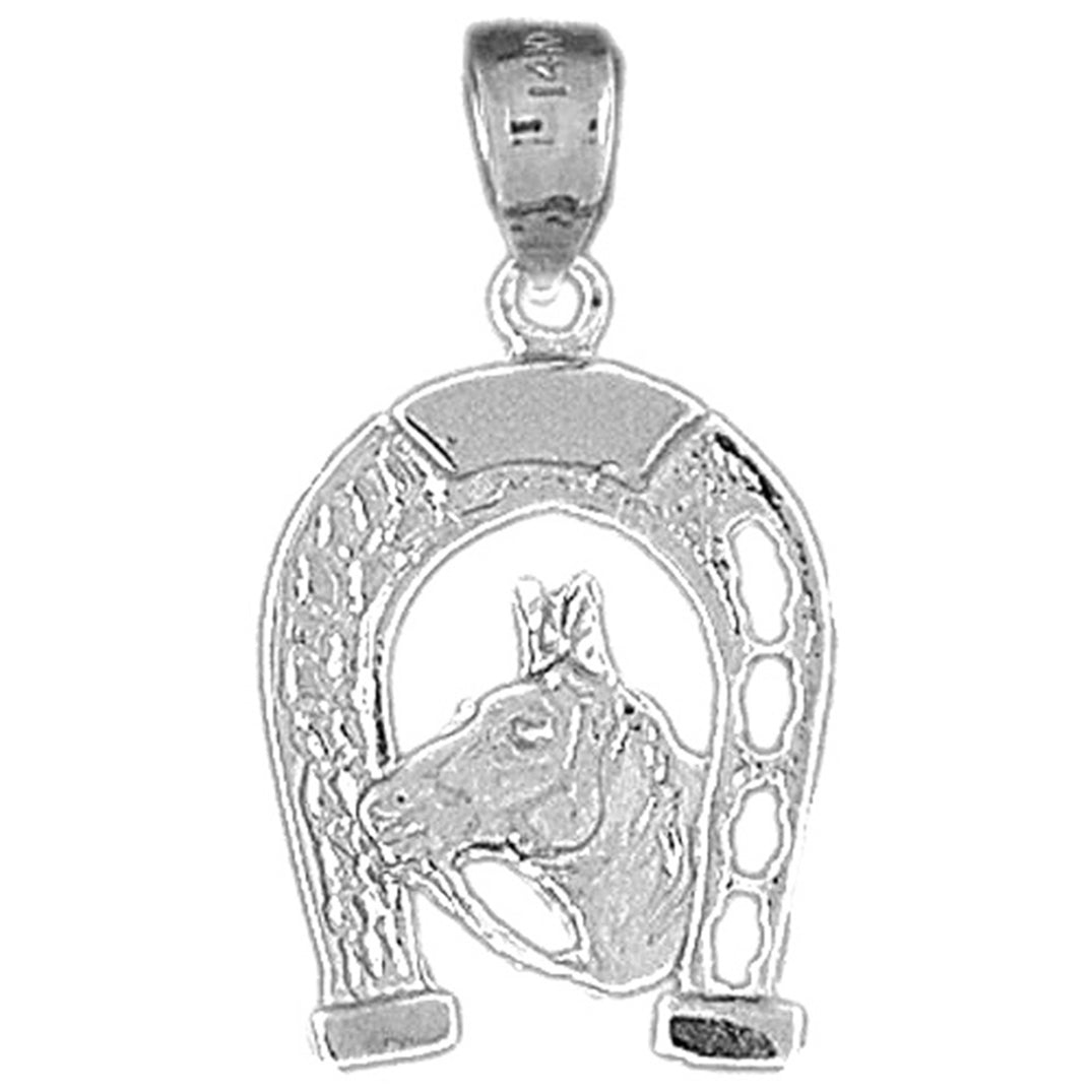 10K, 14K or 18K Gold Horseshoe With Horse Pendant
