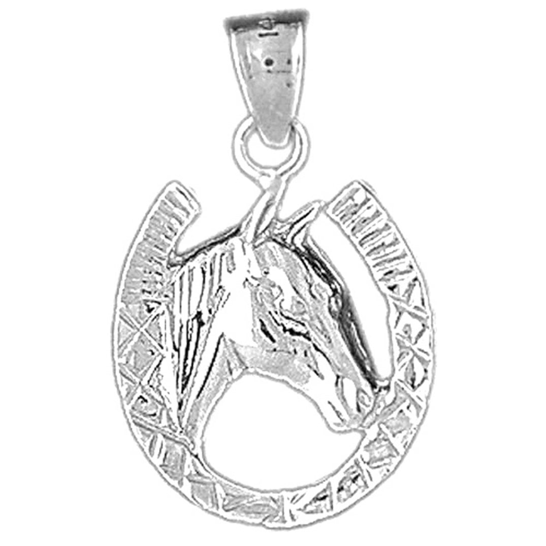 10K, 14K or 18K Gold Horseshoe With Horse Pendant