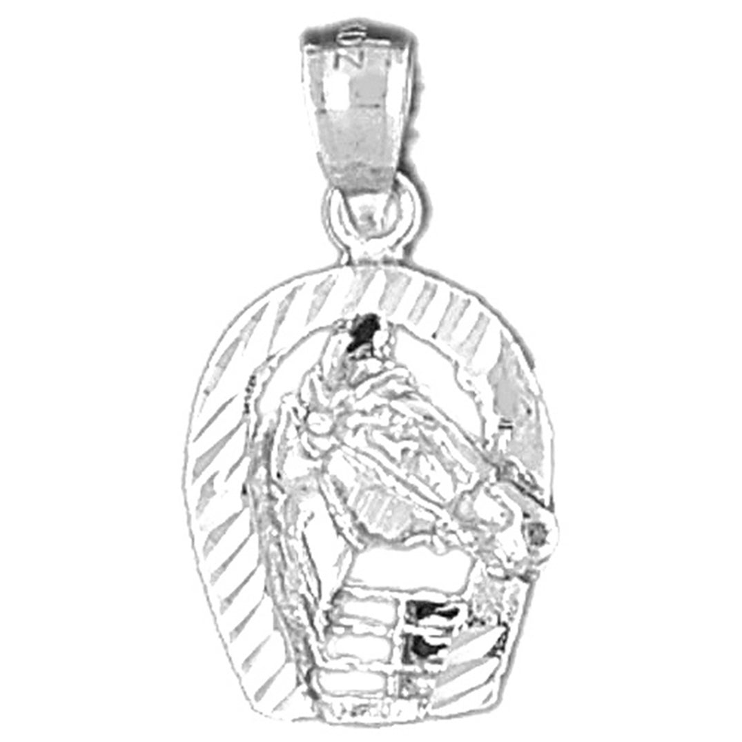 10K, 14K or 18K Gold Horseshoe With Horse Pendant