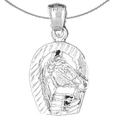 Colgante de herradura con caballo en oro de 10 quilates, 14 quilates o 18 quilates