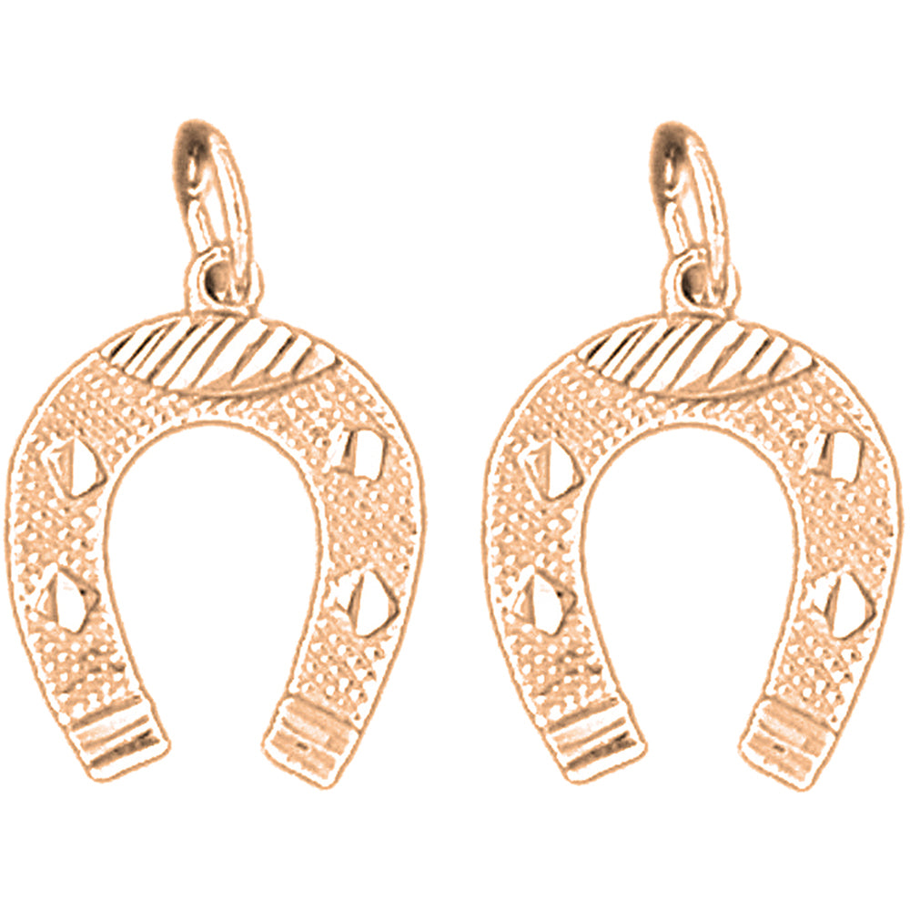 14K or 18K Gold 21mm Horseshoe Earrings
