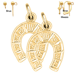 Sterling Silver 18mm Horseshoe Earrings (White or Yellow Gold Plated)