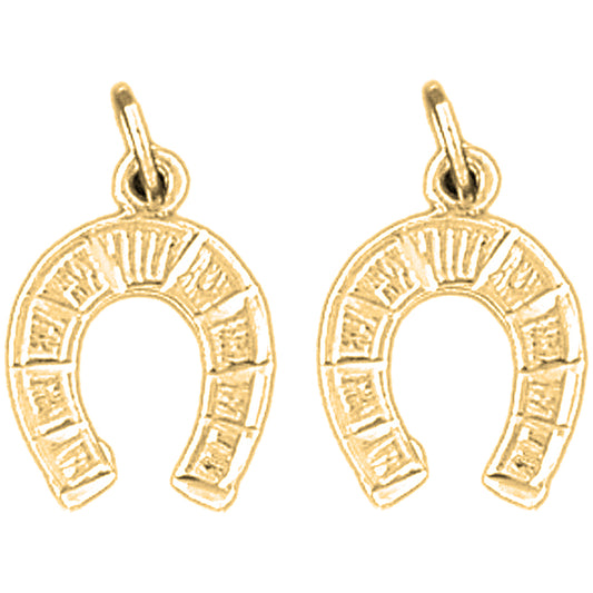 14K or 18K Gold 18mm Horseshoe Earrings