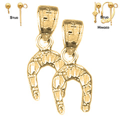 Sterling Silver 18mm Horseshoe Earrings (White or Yellow Gold Plated)