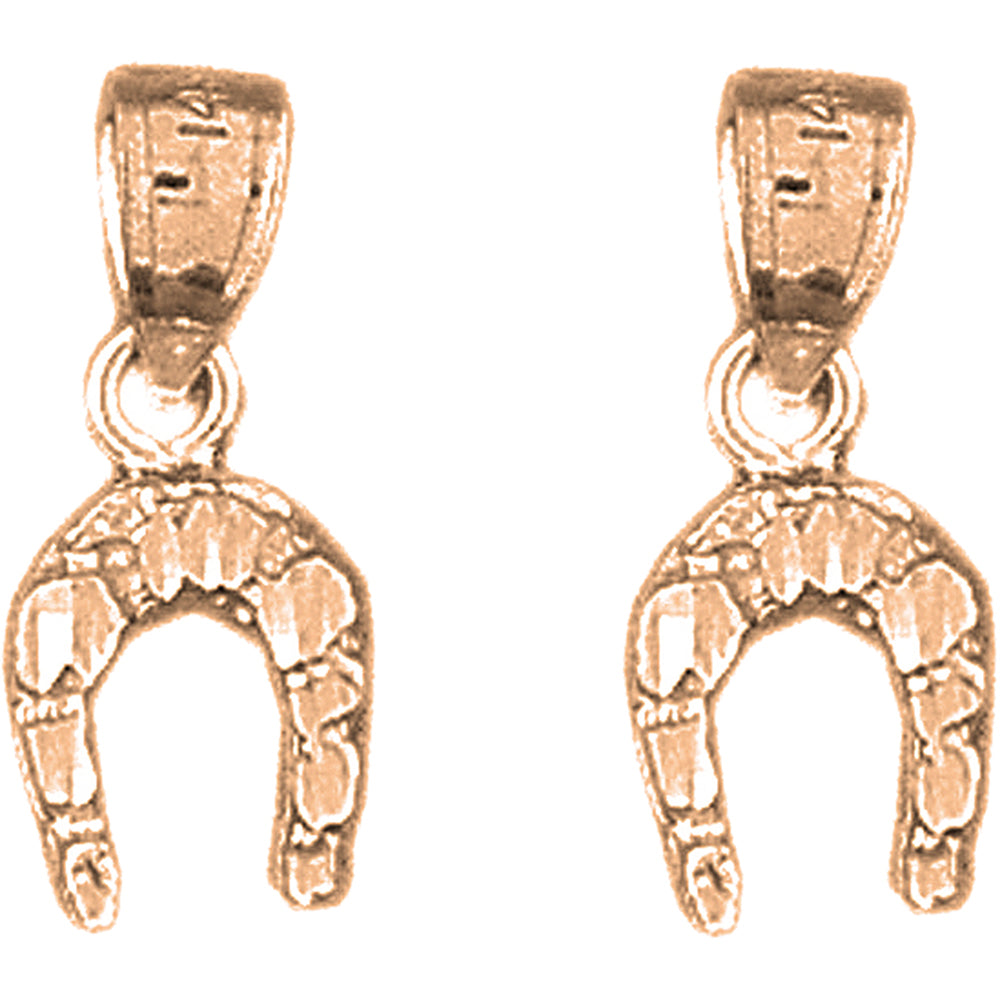 14K or 18K Gold 18mm Horseshoe Earrings